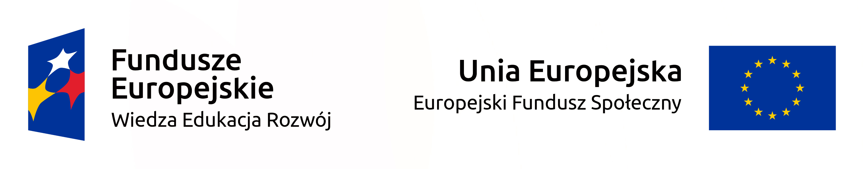 Logotypy: Fundusze Europejskie Wiedza Edukacja Rozwój, Unia Europejska Europejski Fundusz Społeczny
