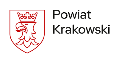 Grafika powiatu krakowskiego. Orzeł w herbie.