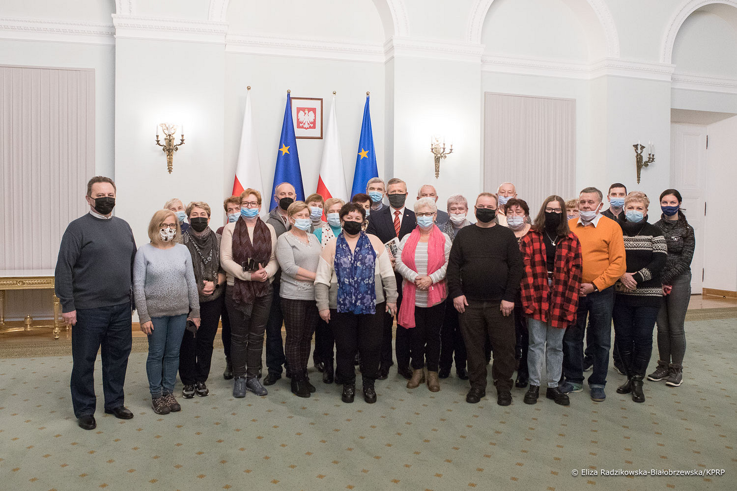 Mieszkańcy Jaśkowic w Pałacu Prezydenckim - zdjęcie grupowe