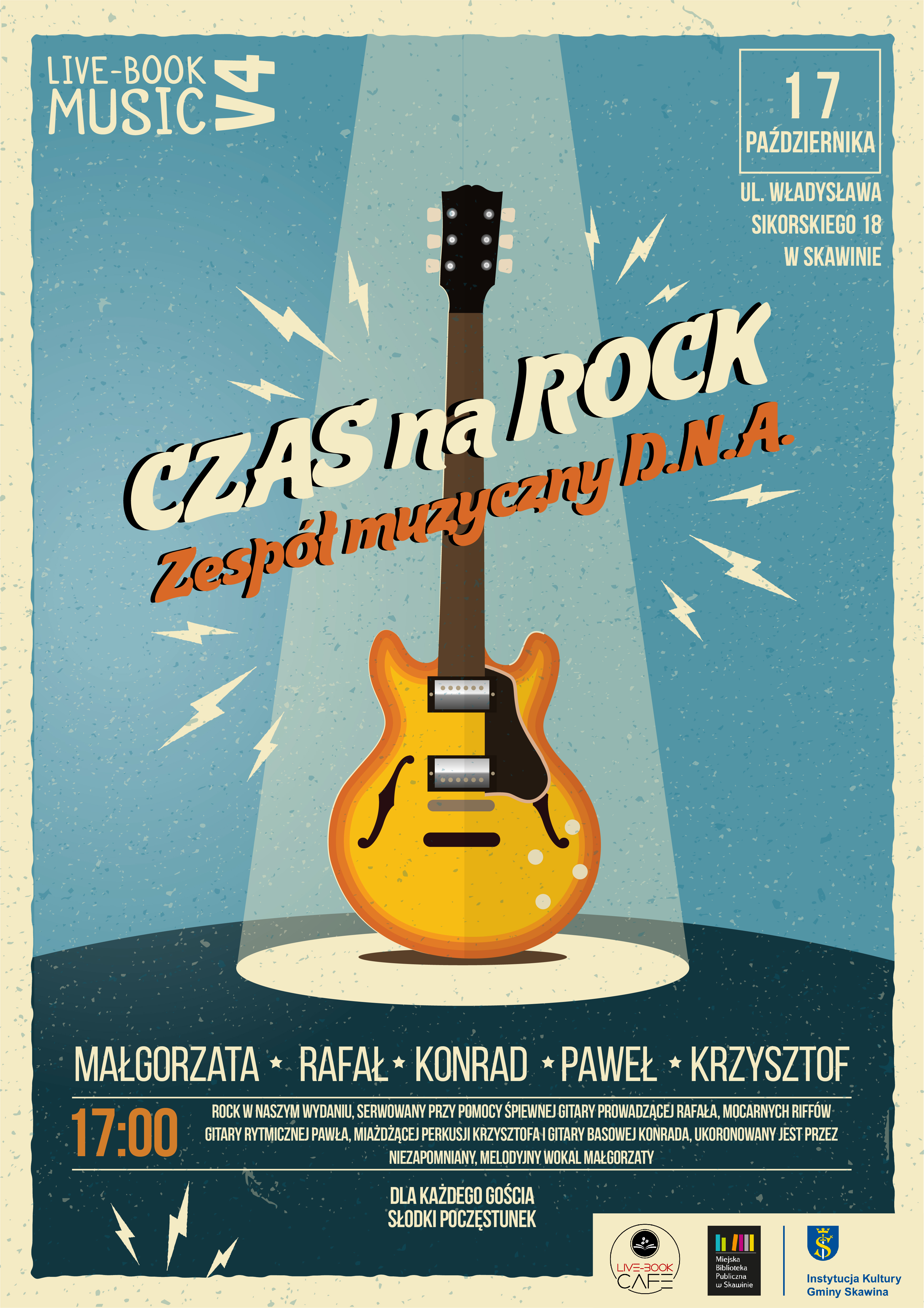 plakat - czas na rock zespół muzyczny D.N.A.