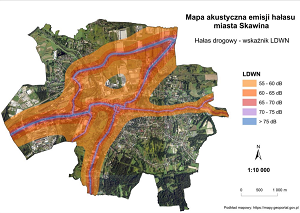 Mapa akustycznej emisji hałasu miasta Skawina