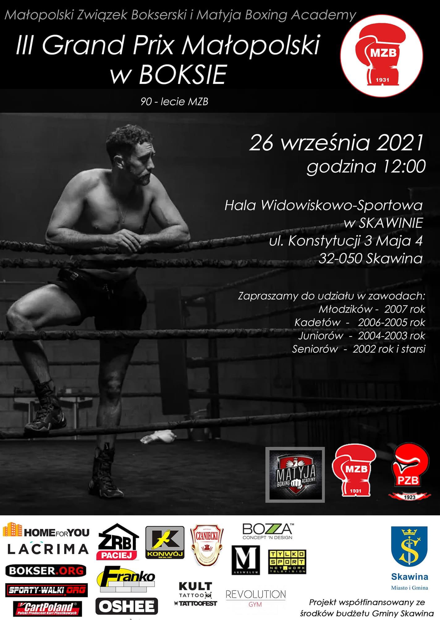 plakat III Grand Prix Małopolski w Boksie