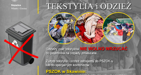 Od 1 stycznia 2025 r. odzież i tekstylia oddajemy do PSZOK