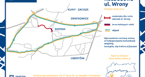 Rozbudowa ul. Wrony w Krakowie - postęp prac, objazdy, terminy