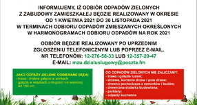 Rozpoczynamy odbiór odpadów zielonych
