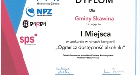 Pierwsze miejsce dla Skawiny w konkursie ogólnopolskiej kampanii „Ogranicz dostępność alkoholu”