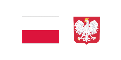 Obrazek przedstawia godło i flage Polski