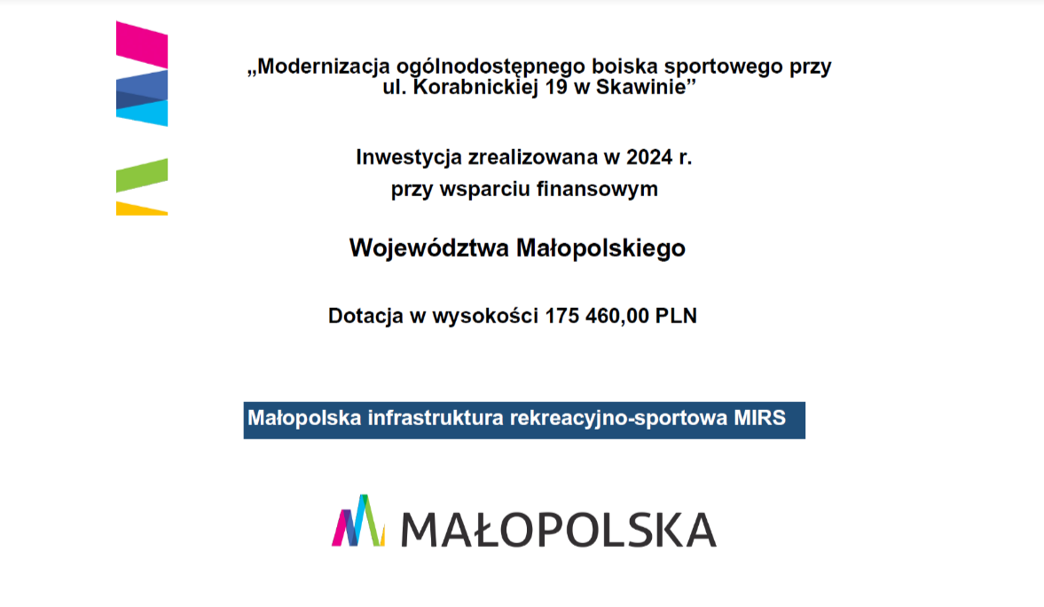 Grafika informujaca o wartości dotacji ze środków Województwa Małopolskiego