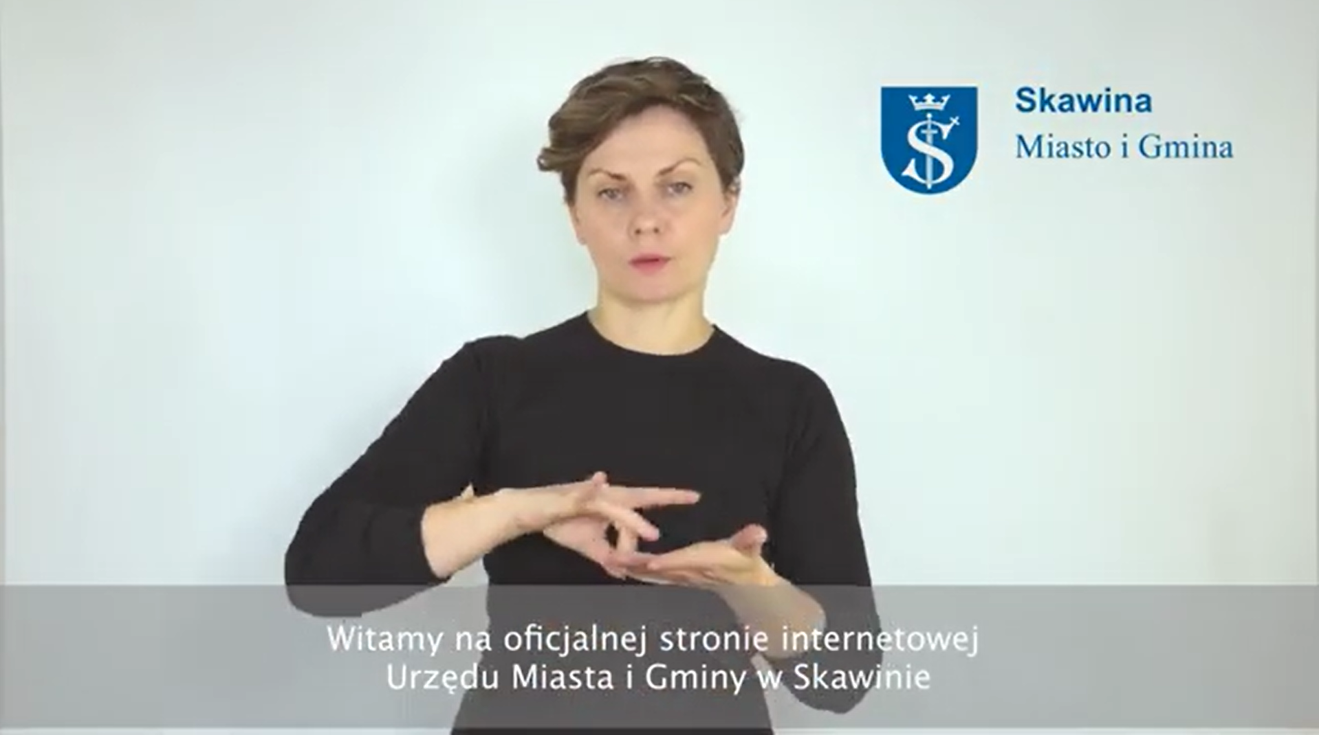 Link do informacji o zakresie działalności Urzędu Miasta i Gminy w Skawinie w polskim języku migowym